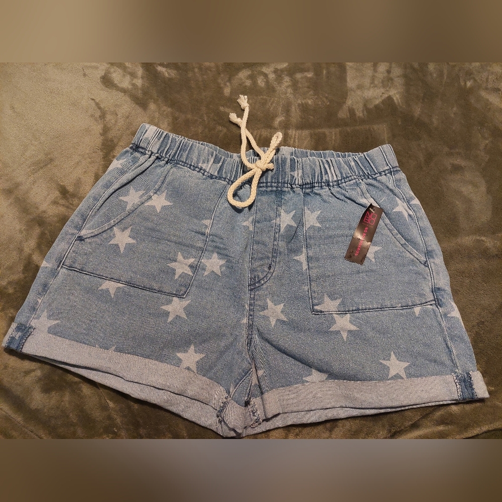 No Boundaries Blue Star High Waist Women Shorts Size XXL Juniors